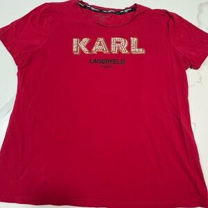 Women’s Karl Lagerfeld embellished Red T-Shirt size large